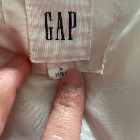 Sz M Gap Puffy Jacket-white/off white - Picture 5 of 5